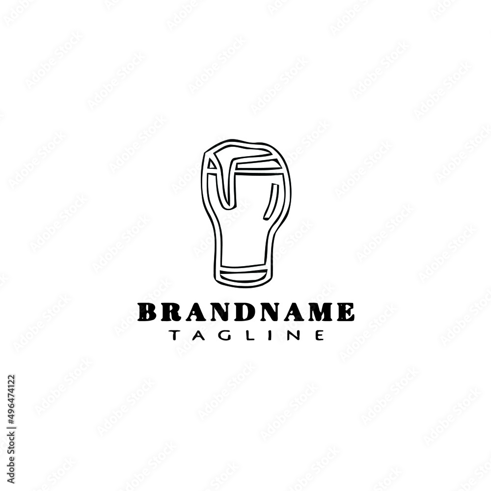 beer glasses cartoon logo icon design template black vector