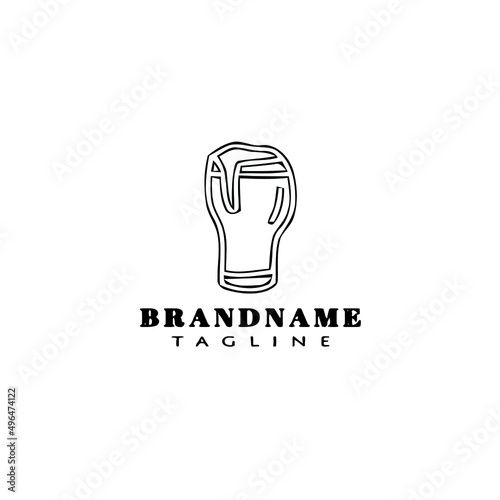 beer glasses cartoon logo icon design template black vector