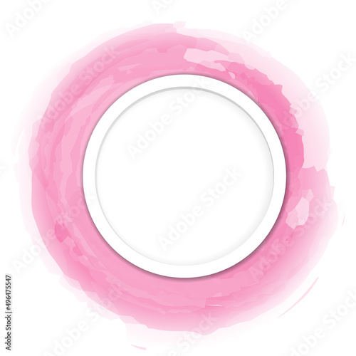 Circle the white paper on a pink watercolor painting