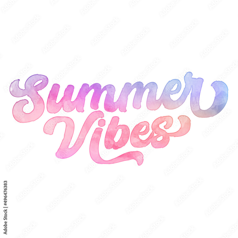 Text ‘Summer Vibes’ written in hand-lettered watercolor script font.