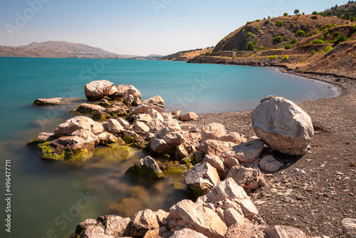 elazig Caspian lake, long exposure. (lake Hazar) photo