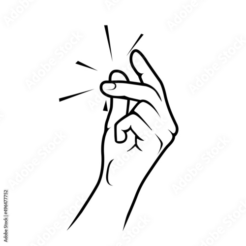 Snap of fingers, easy gesture, simple matter, piece of cake, easily fingers click, elementary way done, vector