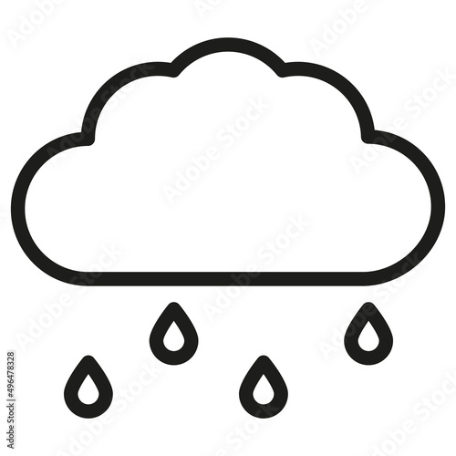 Ikona deszcz. Grafika wektorowa chmura deszczowa. 