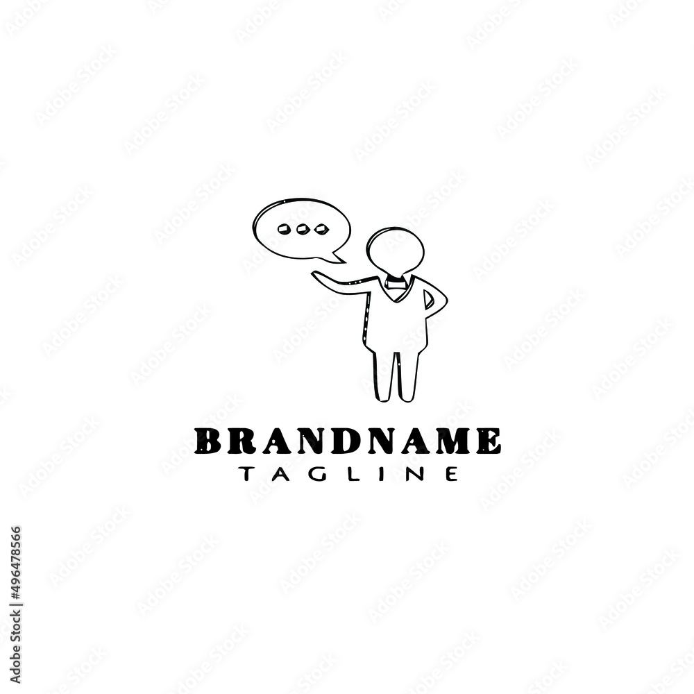 man with speech bubble cartoon logo icon design template vector man with speech bubble cartoon logo icon design template vector