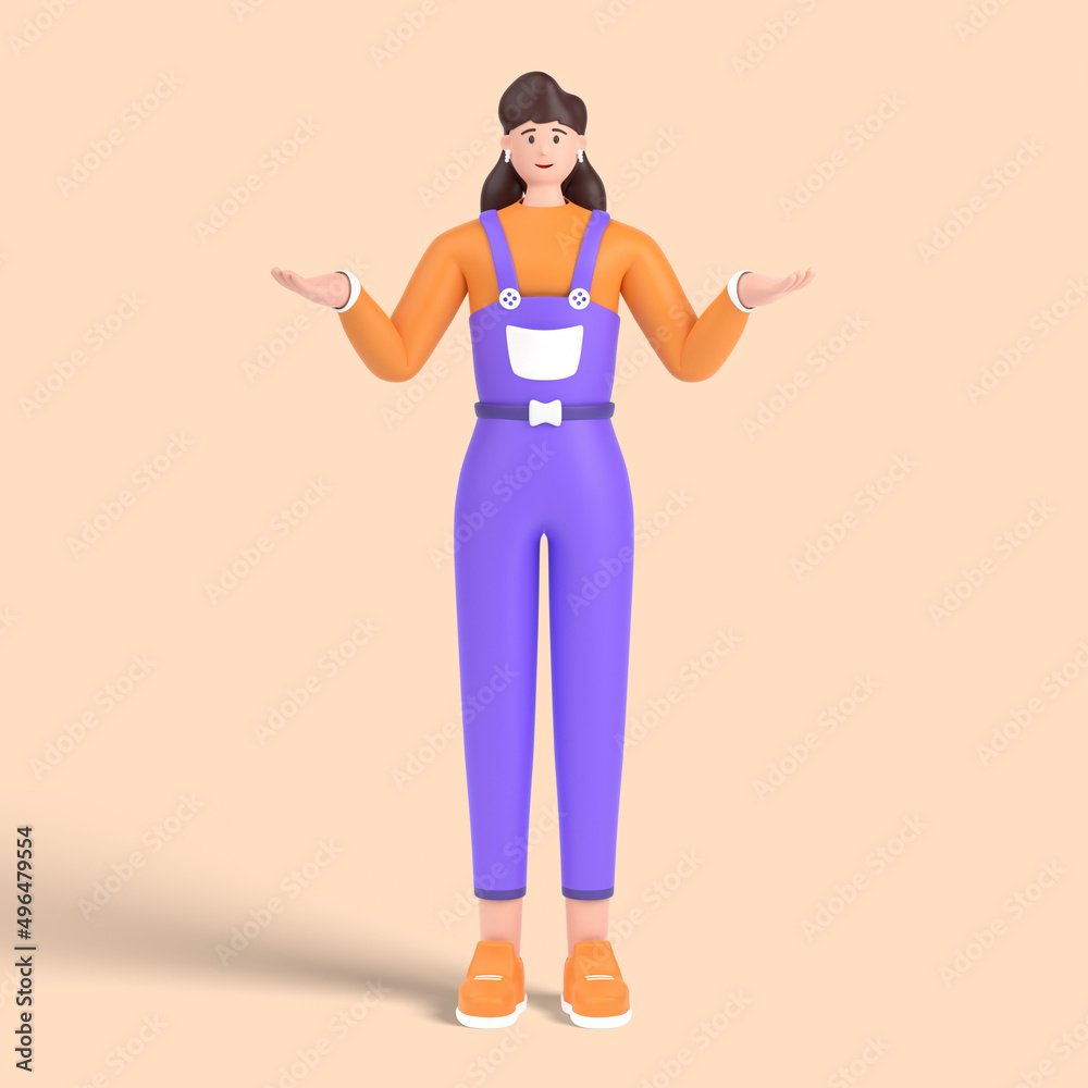 3d female character know nothing, cant understand, he don't know what to choose 3d female character know nothing, cant understand, he don't know what to choose