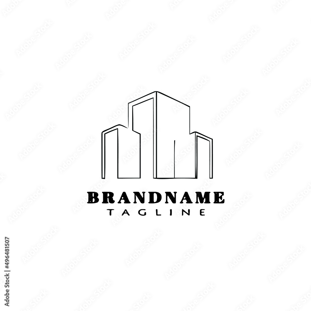 hotel logo cartoon icon design template black isolated vector