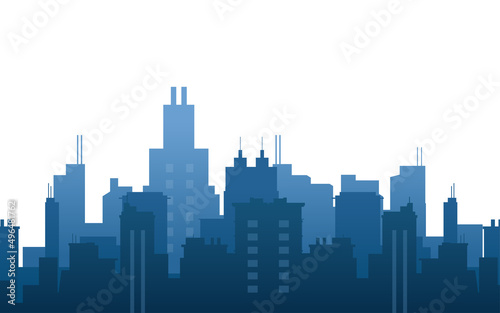 City buildings silhouette  landmark business center  vector illustration 