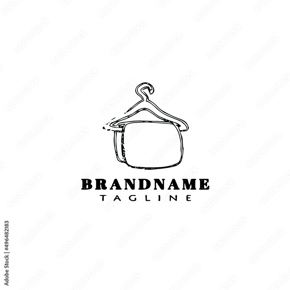 hanger clothes logo cartoon icon design template black isolated vector illustration