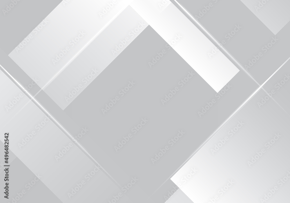 Fototapeta premium Abstract grey and white geometric stylish modern smooth background design