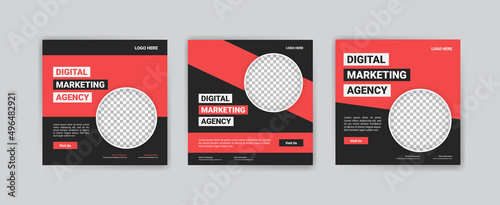 Digital business marketing banner for social media post template