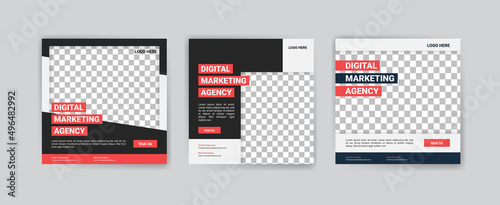 Digital business marketing banner for social media post template