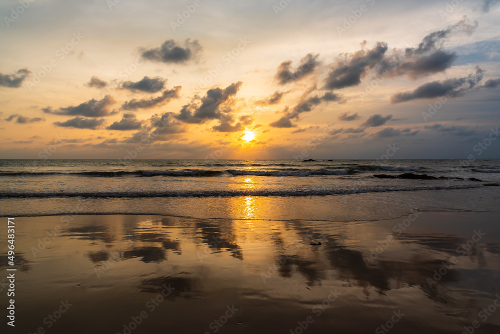 Dramatic sunset sky over the sea. Cloudy sunset and sunrise sky at sea concept image. Dramatic sunset sky over the sea. Cloudy sunset and sunrise sky at sea concept image.