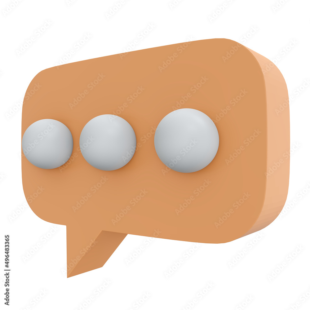 3d rendering of chatting icon isolated on white concept of work business. 3d render illustration cartoon style. 3d rendering of chatting icon isolated on white concept of work business. 3d render illustration cartoon style.