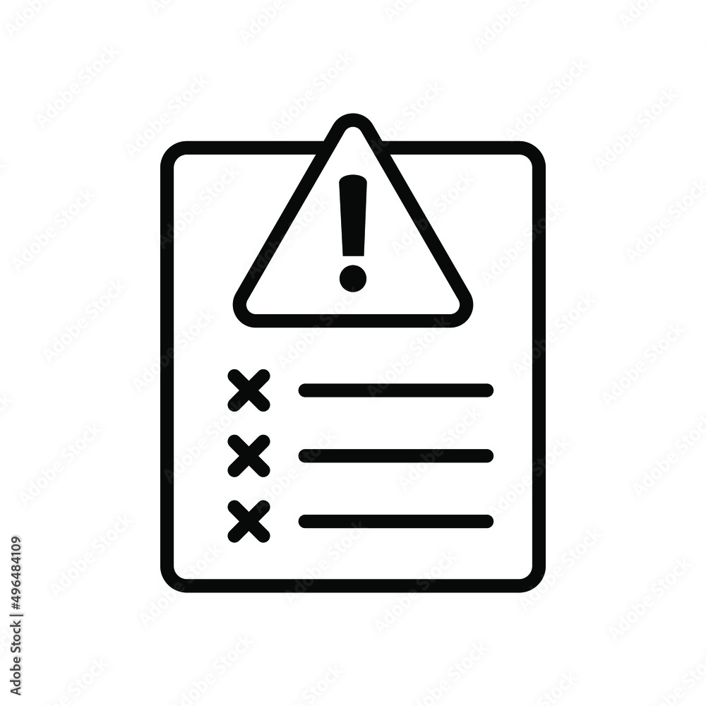 Error report, failed test vector icon. Error report, failed test vector icon.