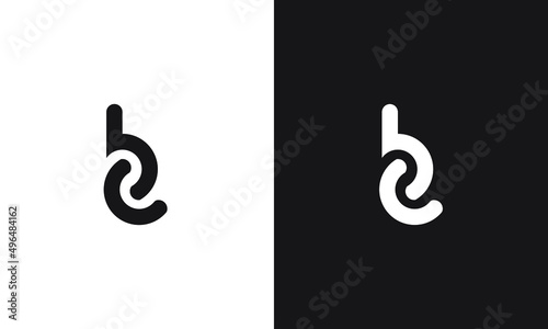 Letter bc logo monogram initials concept. Premium logo icon, black and white typography creative design
