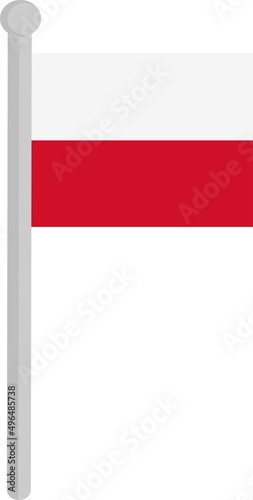 Free Download Vector illustration of the flag of poland on a flagpole - GFXLoad