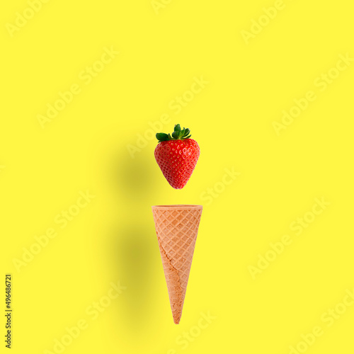ice cream with strawberry