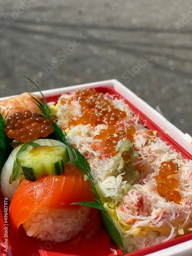 Japanese sakura season sushi 