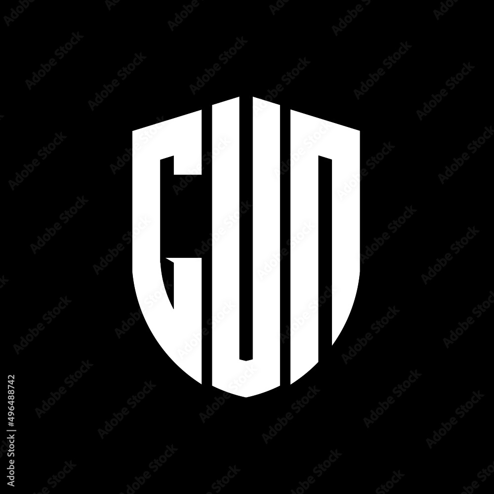 Typography Gun Design GUN letter logo design. GUN modern letter logo with black background ...