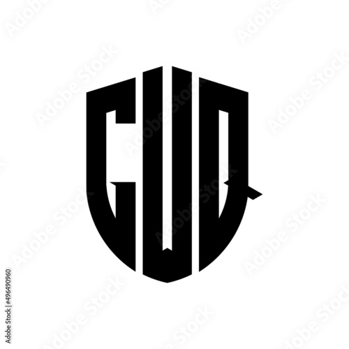 GWQ letter logo design. GWQ modern letter logo with black background. GWQ creative  letter logo. simple and modern letter logo. vector logo modern alphabet font overlap style. Initial letters GWQ  photo