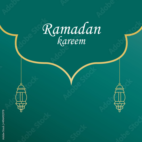 ramadan greeting card with lattern photo