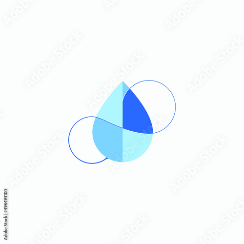 Free Download Drop water or ink simple and minimalist logo design with blue color - GFXLoad