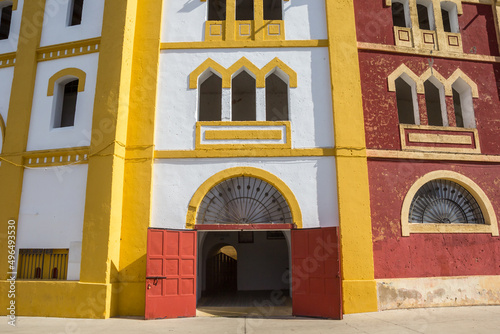 Entrance to the historic bull ring of Merida, Spain