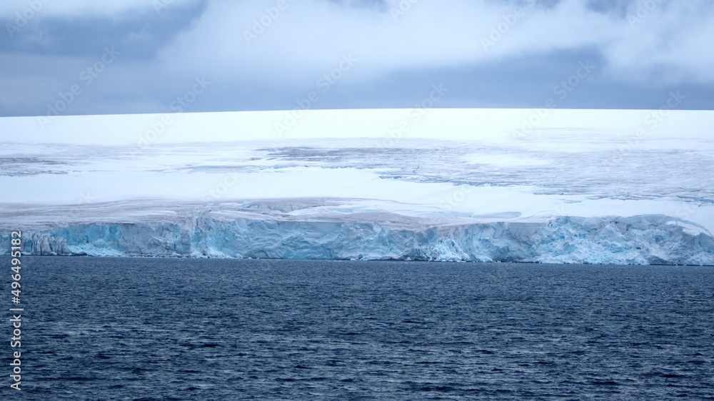 Glacier meeting the Southern Ocean in Antarctica