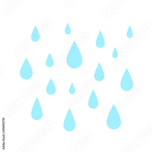 Set of drops of water. Doodle vector illustration