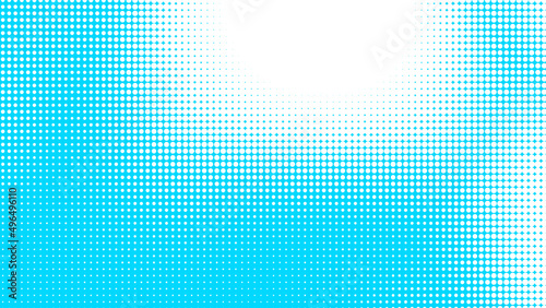 Wallpaper Mural Dots halftone white blue color pattern gradient texture with technology digital background. Dots pop art comics with summer background. Torontodigital.ca