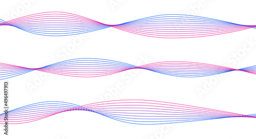 Abstract colorful wave with lines. Digital frequency track equalizer. Vector illustration dynamic music wave. Technology sound.