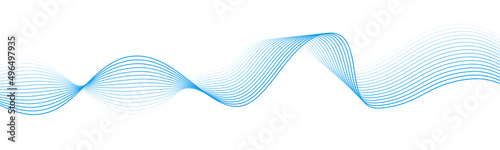 Abstract wave with lines. Digital frequency track equalizer. Vector illustration dynamic music wave. Technology sound.