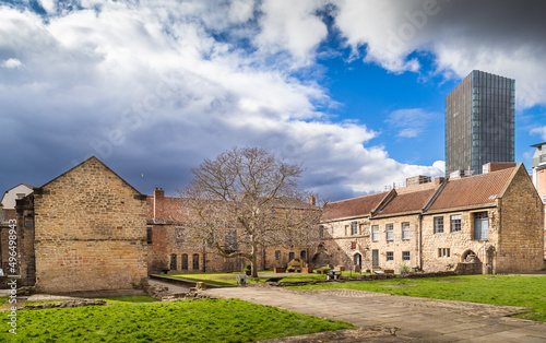 Newcastle upon tyne, Tyne and Wear, England - April 2 2020: The cloisters area of Blackfriars friary, a 13th century listed building in Newcastle upon tyne city centre photo