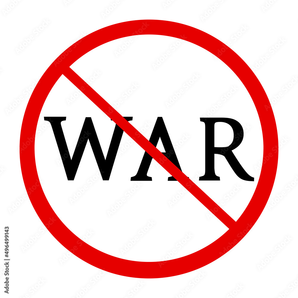 No war red caution sign. Illustration symbol icon vector No war red caution sign. Illustration symbol icon vector