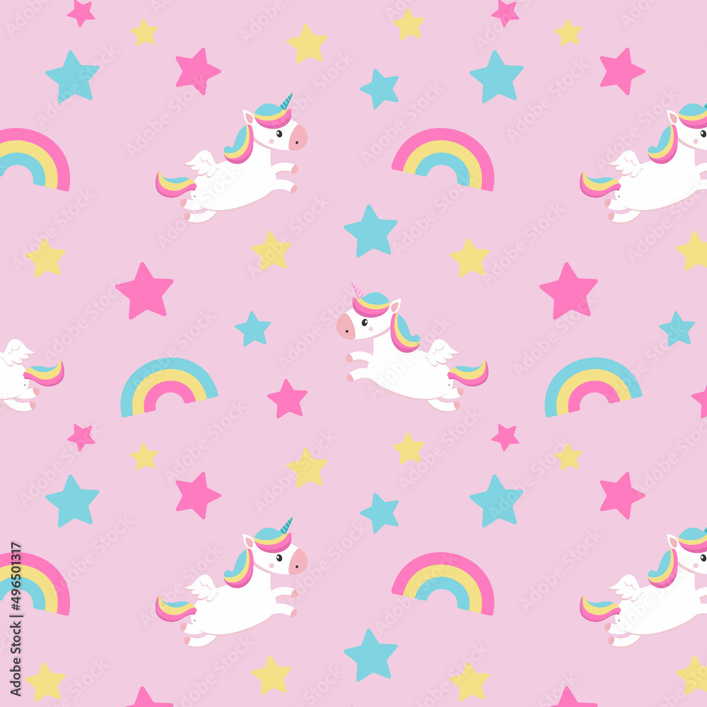 Cute unicorn with rainbow pattern Cute unicorn with rainbow pattern