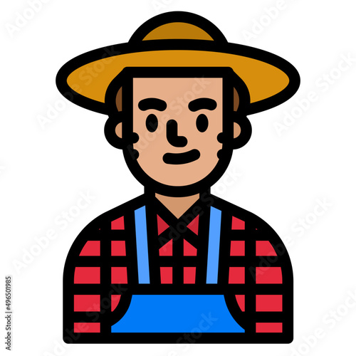 farmer line icon