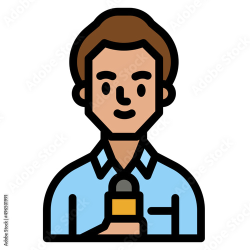journalist line icon