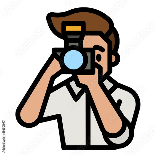 photographer line icon