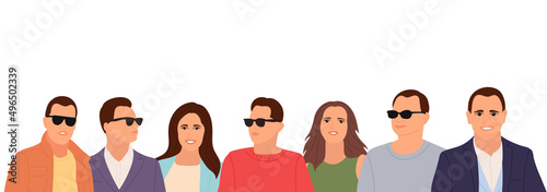 portrait people flat design, isolated, vector