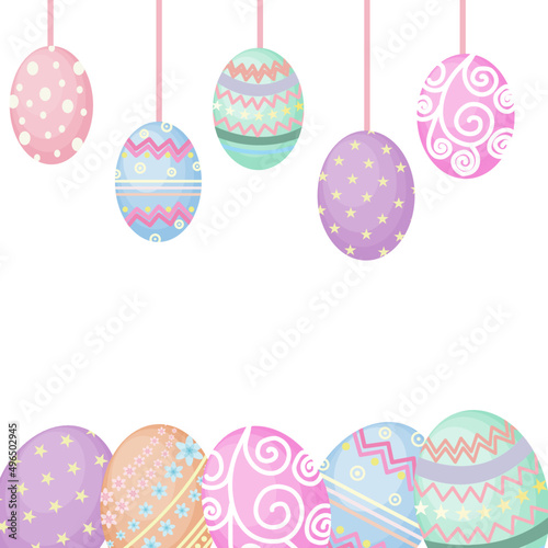 Happy Easter. Greeting cards or posters with bunny, Easter egg. Egg and rabbits. Abstract line style Spring background. vector illustration