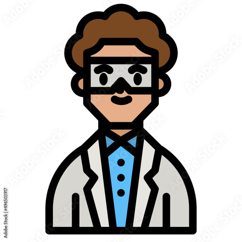 scientist line icon