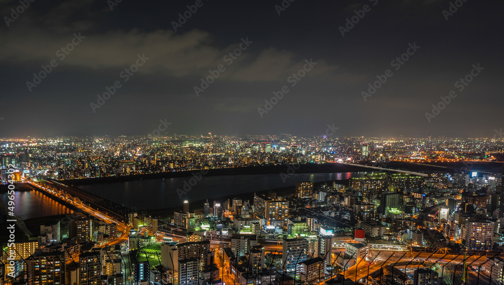 Night view of Osaka, Japan