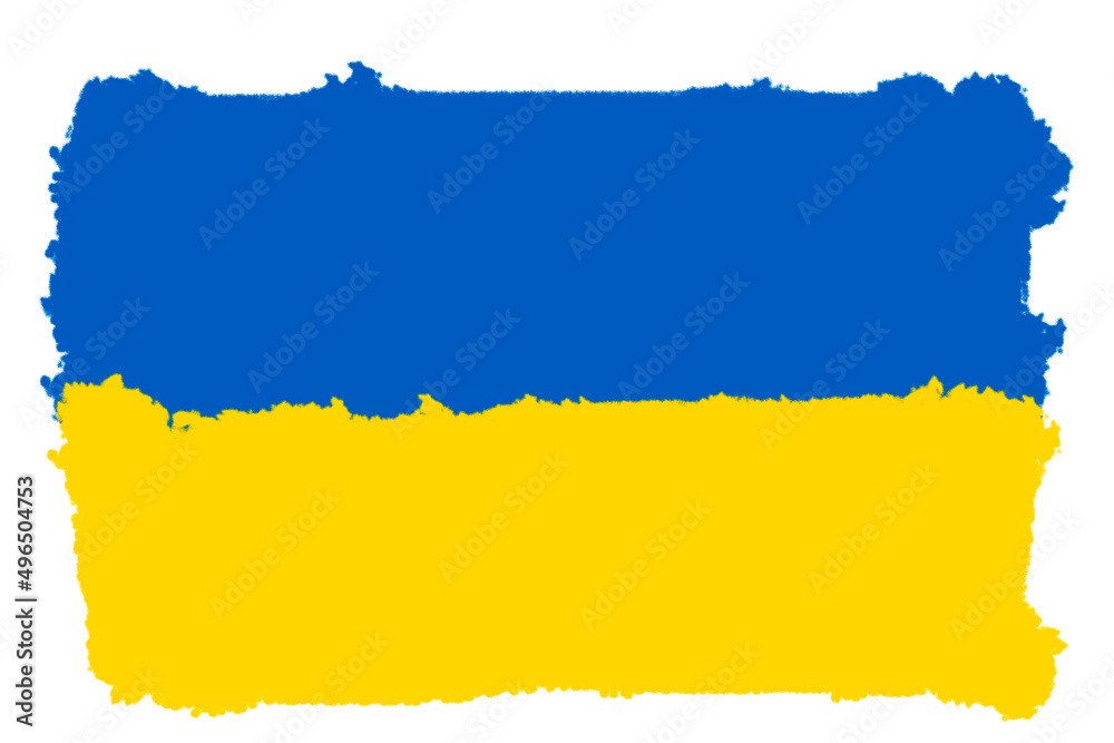 Obraz premium illustration of the flag of Ukraine on a white background. imitation oil painting. Glory to Ukraine