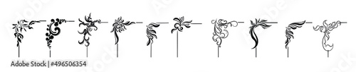 Set of ten decorative vector corners, design elements, elegant borders for your design 