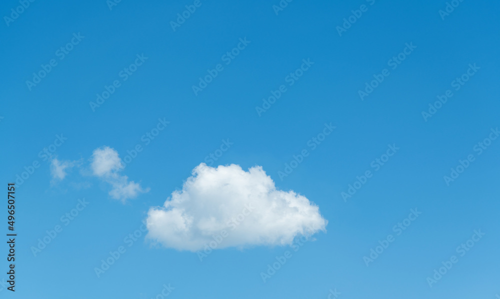 Single white cloud in blue sky Single white cloud in blue sky