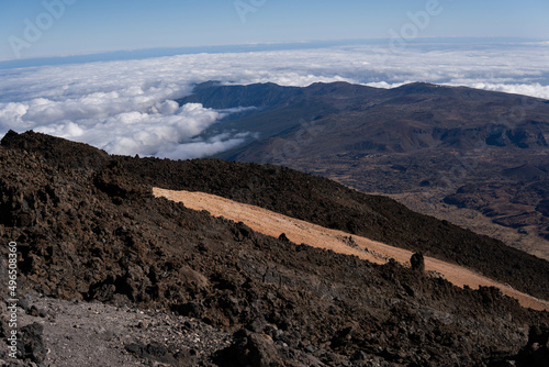 Obraz na płótnie Photo of the National Park of Teide, with the volcano in Tenerife during a sunny day in winter. w salonie