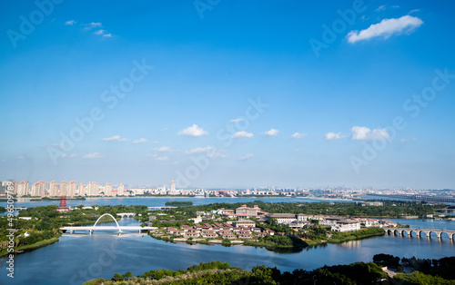 Bird view over city of China