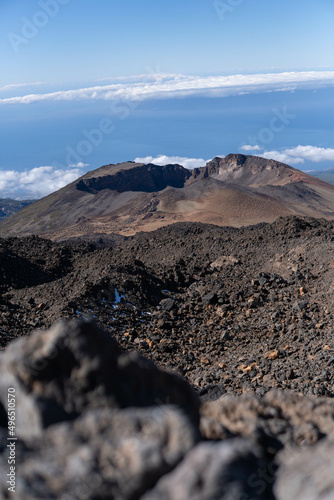 Obraz na płótnie Photo of the National Park of Teide, with the volcano in Tenerife during a sunny day in winter. w salonie