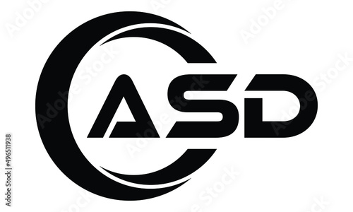 ASD swoosh logo design vector template | monogram logo | abstract logo | wordmark logo | lettermark logo | business logo | brand logo | flat logo.