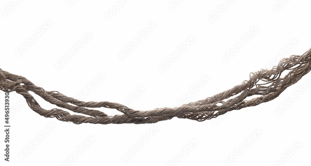 Rope isolated on white background texture 